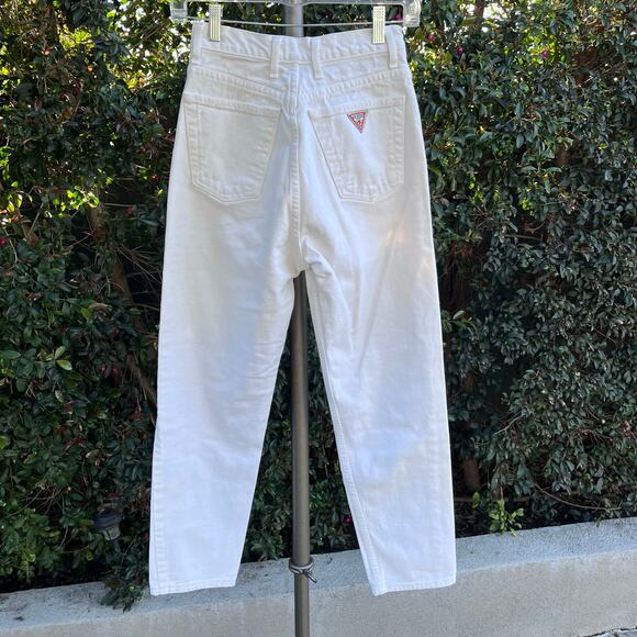 Vintage 1980s/ 1990s Denim White Guess Jeans Mom XS Grunge USA Made - Picture 2 of 14